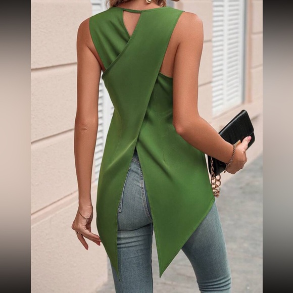 Boho brown crisscross back tank top - Picture 15 of 16